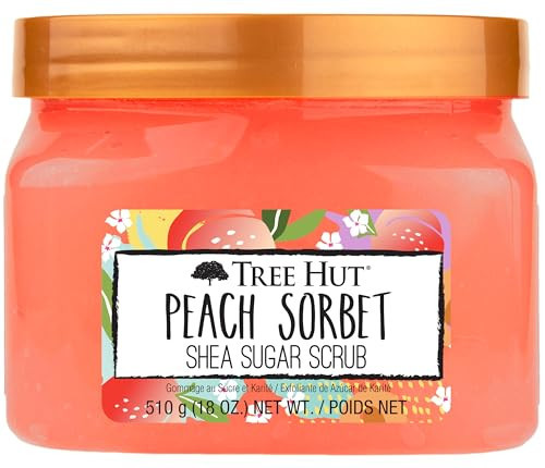Tree Hut Peach Sorbet Shea Sugar Scrub, Exfoliating, Hydrating & Moisturizing Body Scrub with Shea Butter & Nourishing Essential Oils, Smooth & Soften Skin, 18 oz | Amazon (US)