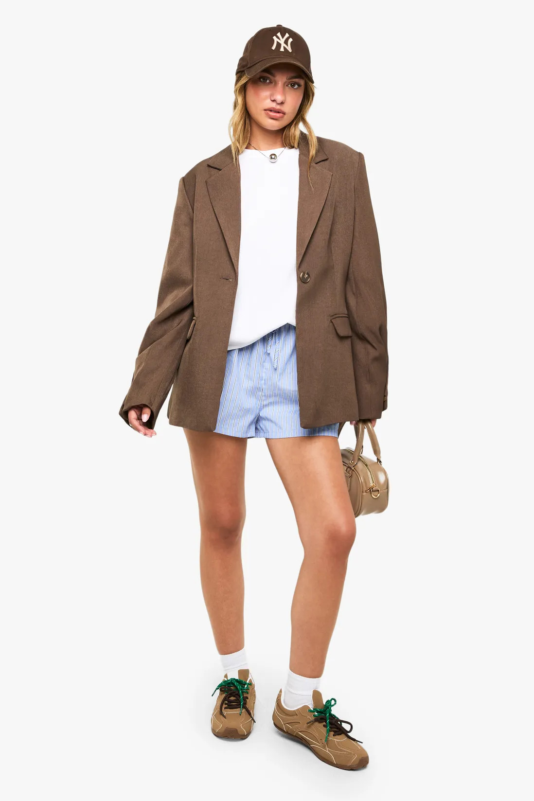 Single Breasted Button Detail Volume Sleeve Oversized Blazer | Boohoo.com (UK & IE)