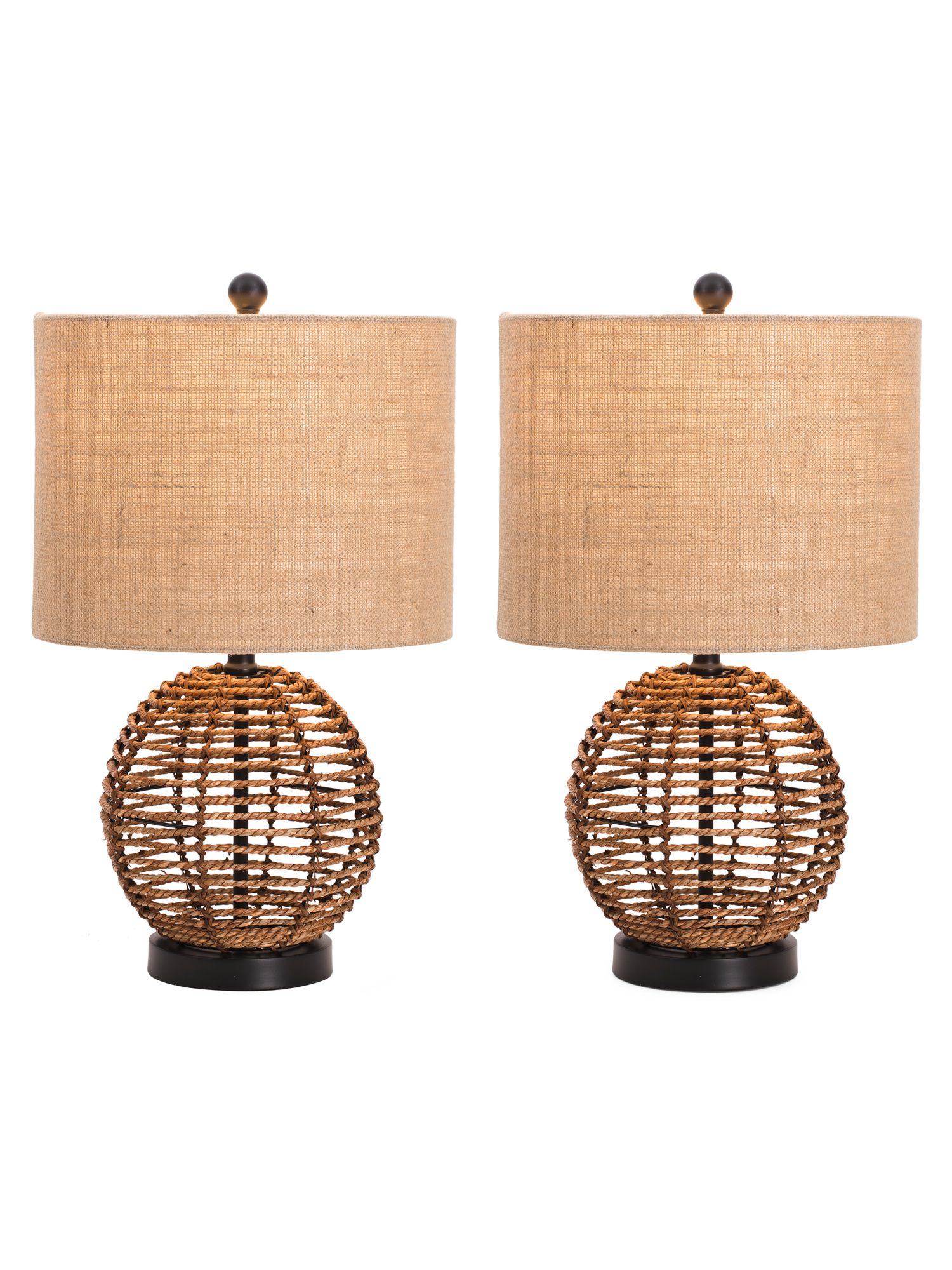 Set Of 2 Wicker Table Lamps | TJ Maxx