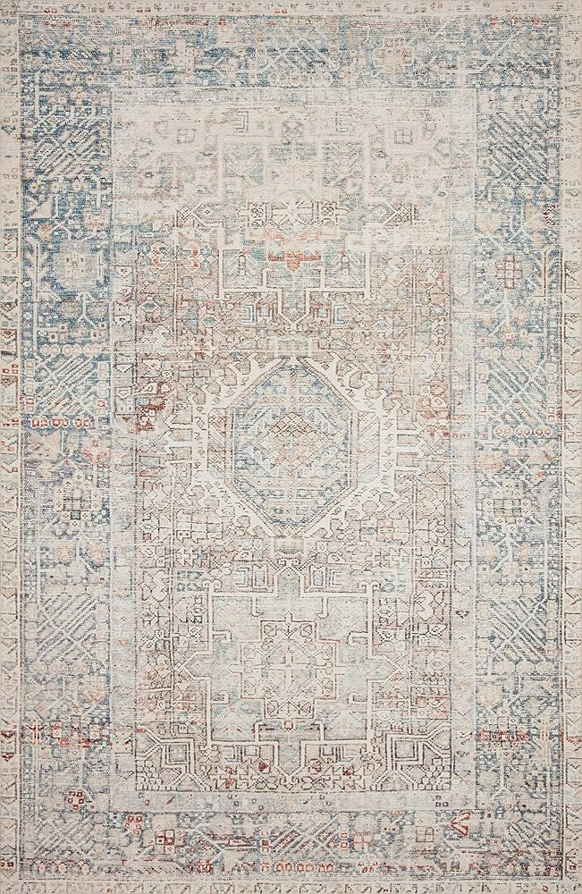 Chris Loves Julia x Loloi Jules Collection JUL-07 Natural/Ocean 7'-6" x 9'-6" Area Rug | Amazon (US)