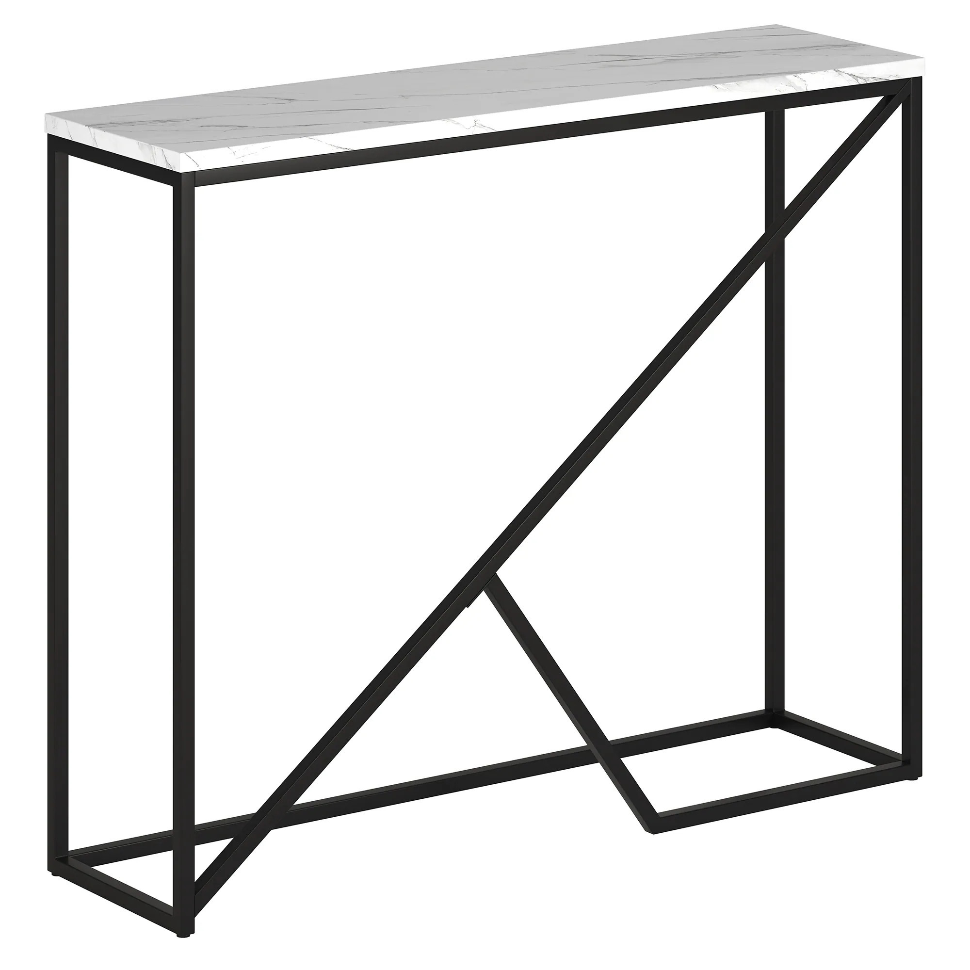 Hailey Home Modern Wood Blackened Bronze/Faux Marble 36-in W x 30-in H Console table | AT1752 | Lowe's