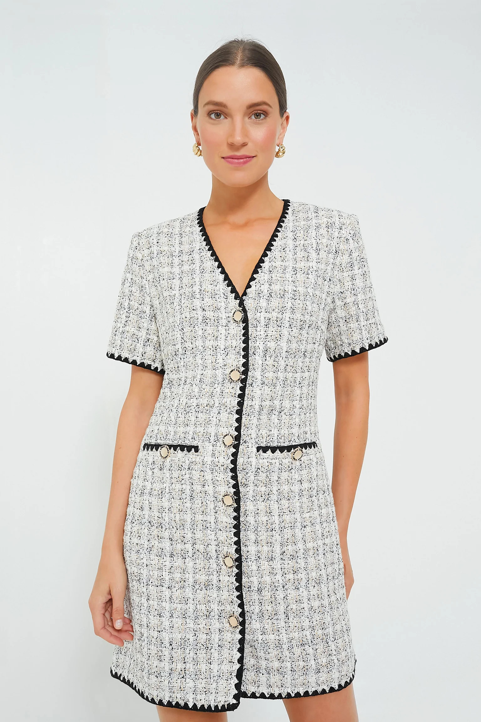 White Tweed Josephine Dress | Tuckernuck (US)