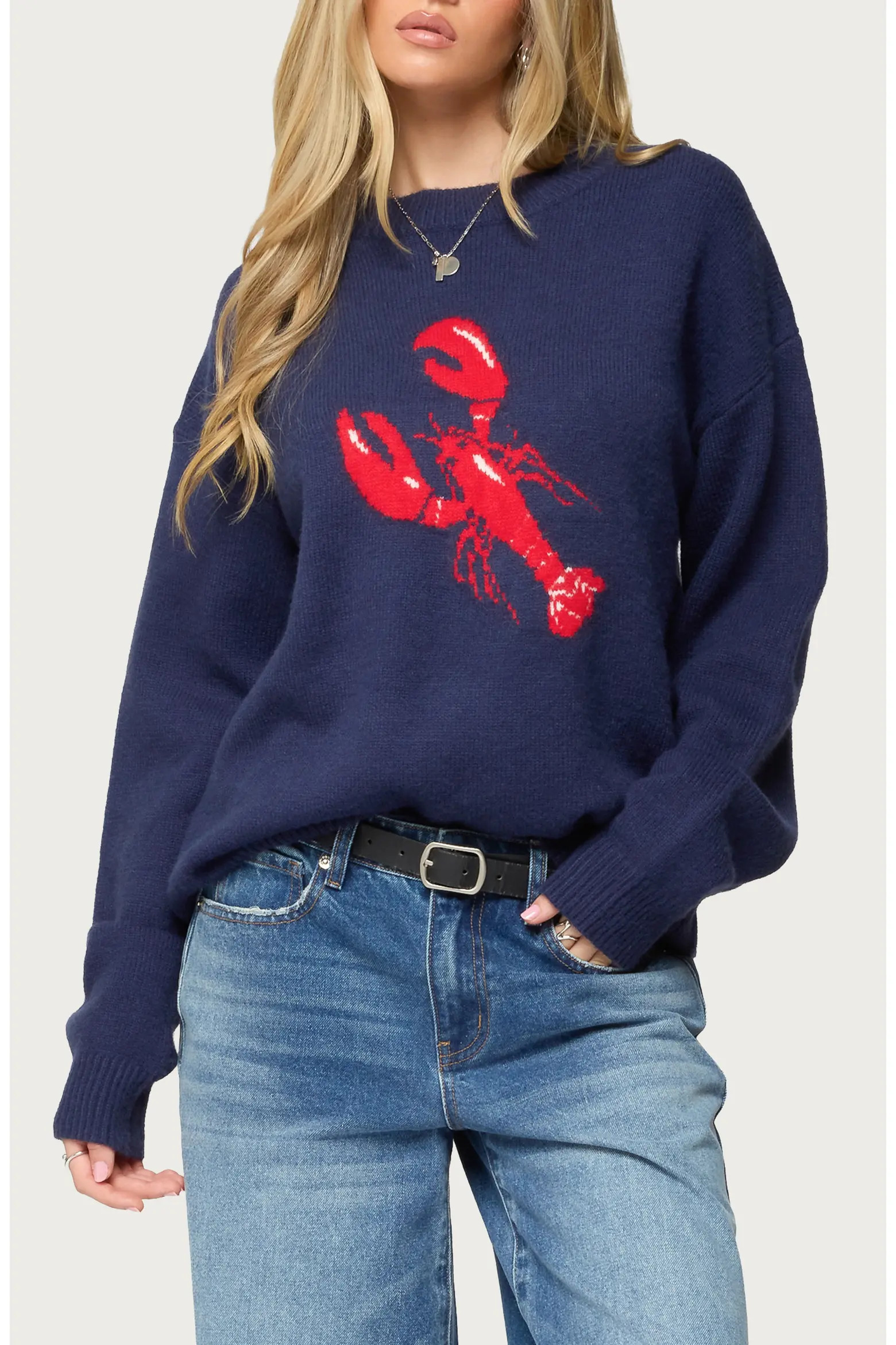 Don't Be Shellfish Oversize Jacquard Sweater (Women) | Nordstrom | Nordstrom
