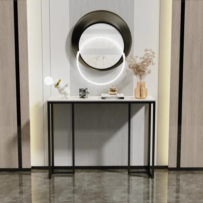 39.4" Marble Console Table Sintered Stone High-End Sofa Side Table | Wayfair North America