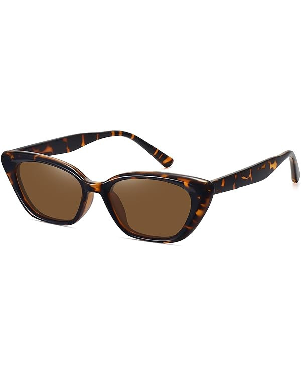 WOWSUN Cat Eye Sunglasses Womens Retro Narrow Trendy Polarized Sunglasses | Amazon (US)