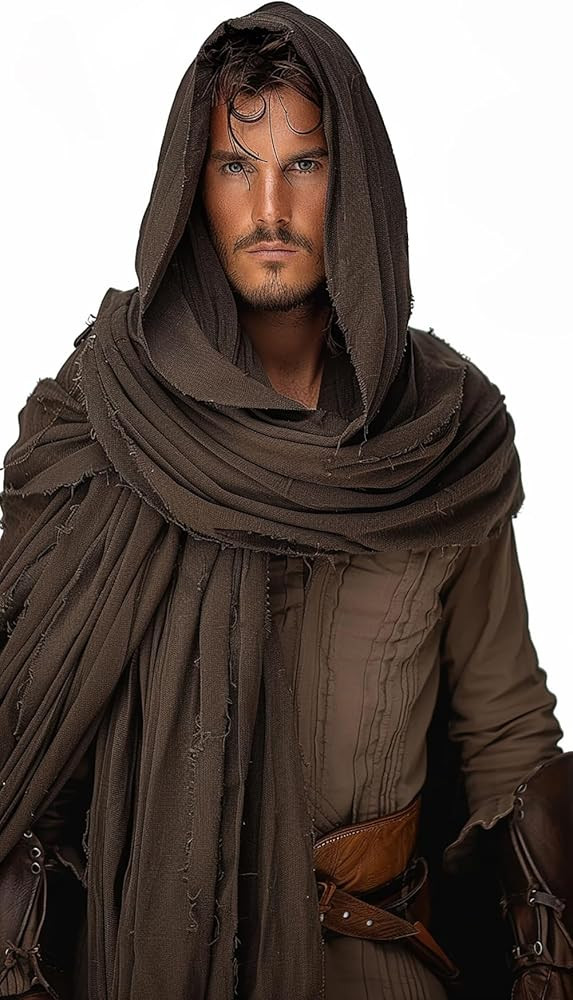 Mediev Shawl Scarf Men Black Renaissance Costume Cloak Brown Renaissance Shaman Cowl Hood Shoulde... | Amazon (US)