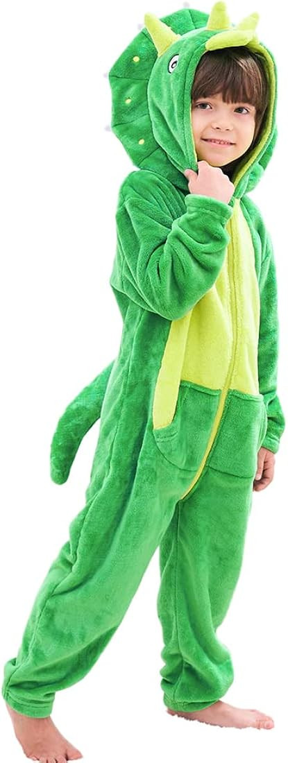 Boys' Girls' Bodysuits Costume Fleece Dinosaur Jumpsuit Pajamas for Kids Holiday Halloween Birthd... | Amazon (US)
