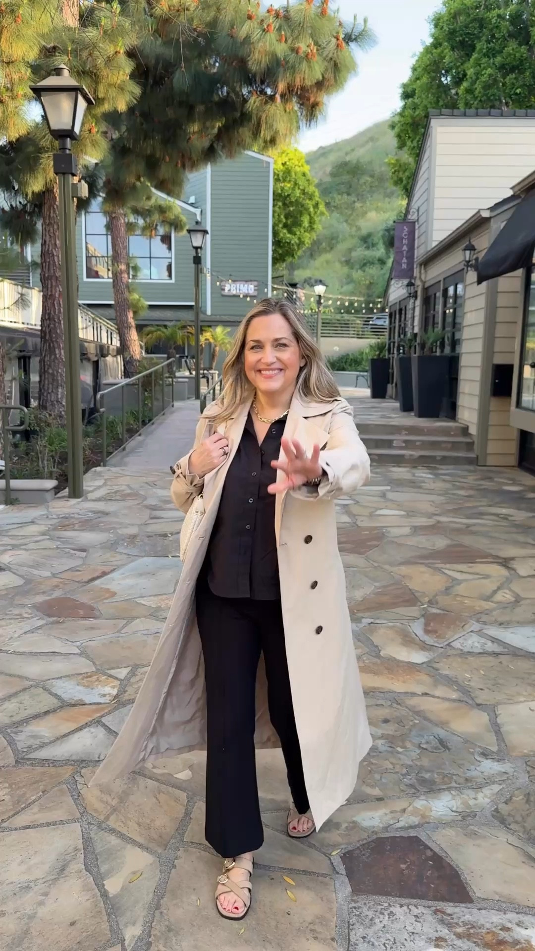 I’m wearing the pants that I lovingly call my Jackie pants because they are the exact ones Jackie Kennedy would wear, but they also hold in your menopausal belly. Styling them with an adorable trench here for cooler nights with that chic vibe. ￼

#LTKootd #LTKOver40 #LTKdayinmylife