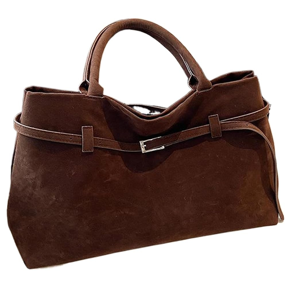 SWEETBIUTI Sac fourre-tout en daim Sac fourre-tout en similicuir Sac fourre-tout rétro marron fo... | Amazon (FR)