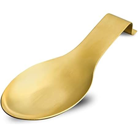 Matte Gold Spoon Rest, Stainless Steel Spoon Holder for Stove Top, kitchen utensils Holder for Ladle | Amazon (US)