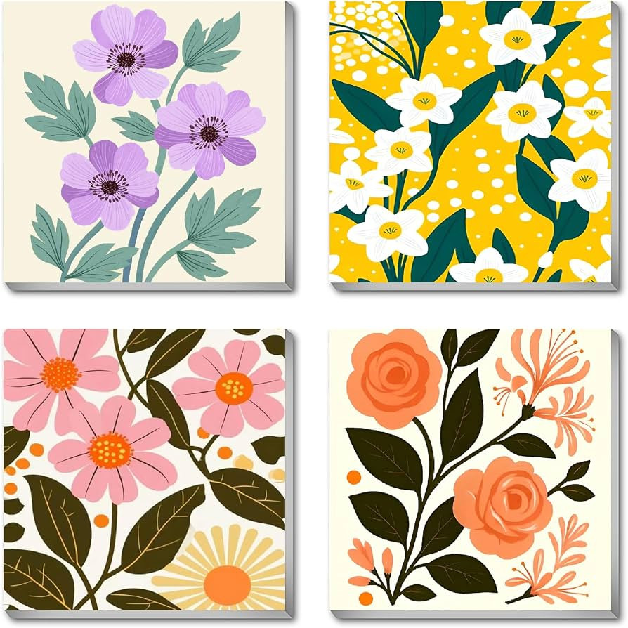 Canrichshop 4 Pack Adult Paint by Number Kits Beginner & All Ages 4-8-12 and More,Framed Flowers ... | Amazon (US)