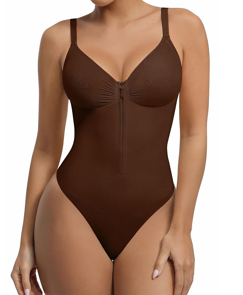 FeelinGirl Shapewear Bodysuit Tummy Control for Women Zip-Up Shapewear Thong Sculpting Snatched W... | Amazon (US)
