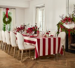 Monique Lhuillier Harper Stripe Organic Cotton Tablecloth | Pottery Barn (US)
