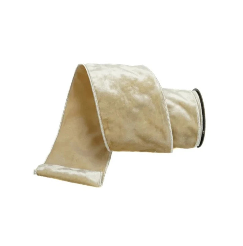 Ivory Silky Velvet WIRED Designer Ribbon, 4 Inch by 10 Yards, by Farrisilk for Christmas or Holid... | Etsy (US)