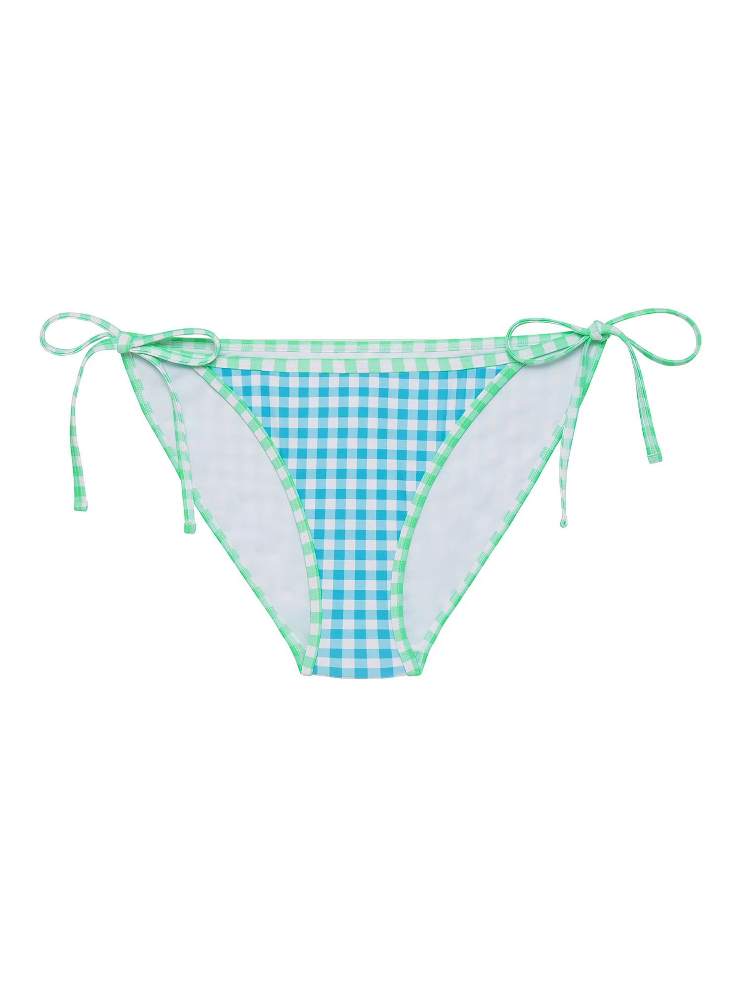 No Boundaries Juniors Mix and Match Gingham Check Print Adjustable Ties Bikini Swimsuit Bottoms | Walmart (US)