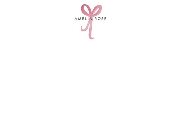 "Sweet as a Bow" - Customizable Children's Stationery in Pink by Nicoletta Savod. | Minted