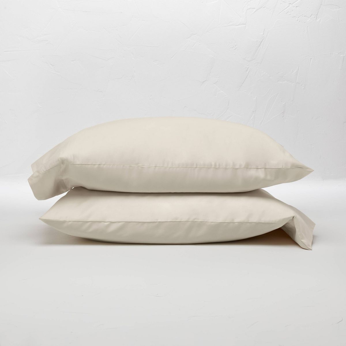King 300 Thread Count Temperature Regulating Solid Pillowcase Set Natural - Casaluna™ | Target