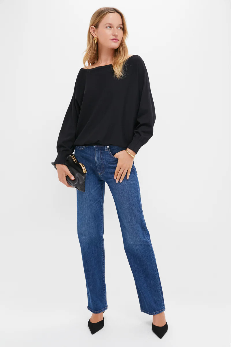 Black Wide Neck Valencia Sweater | Tuckernuck (US)