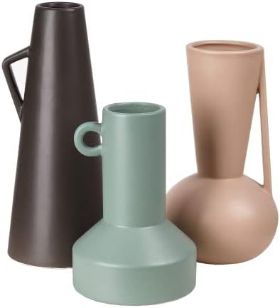 Amazon.com: TERESA'S COLLECTIONS Modern Ceramic Vase for Home Decor, Set of 3 Morandi Decorative ... | Amazon (US)