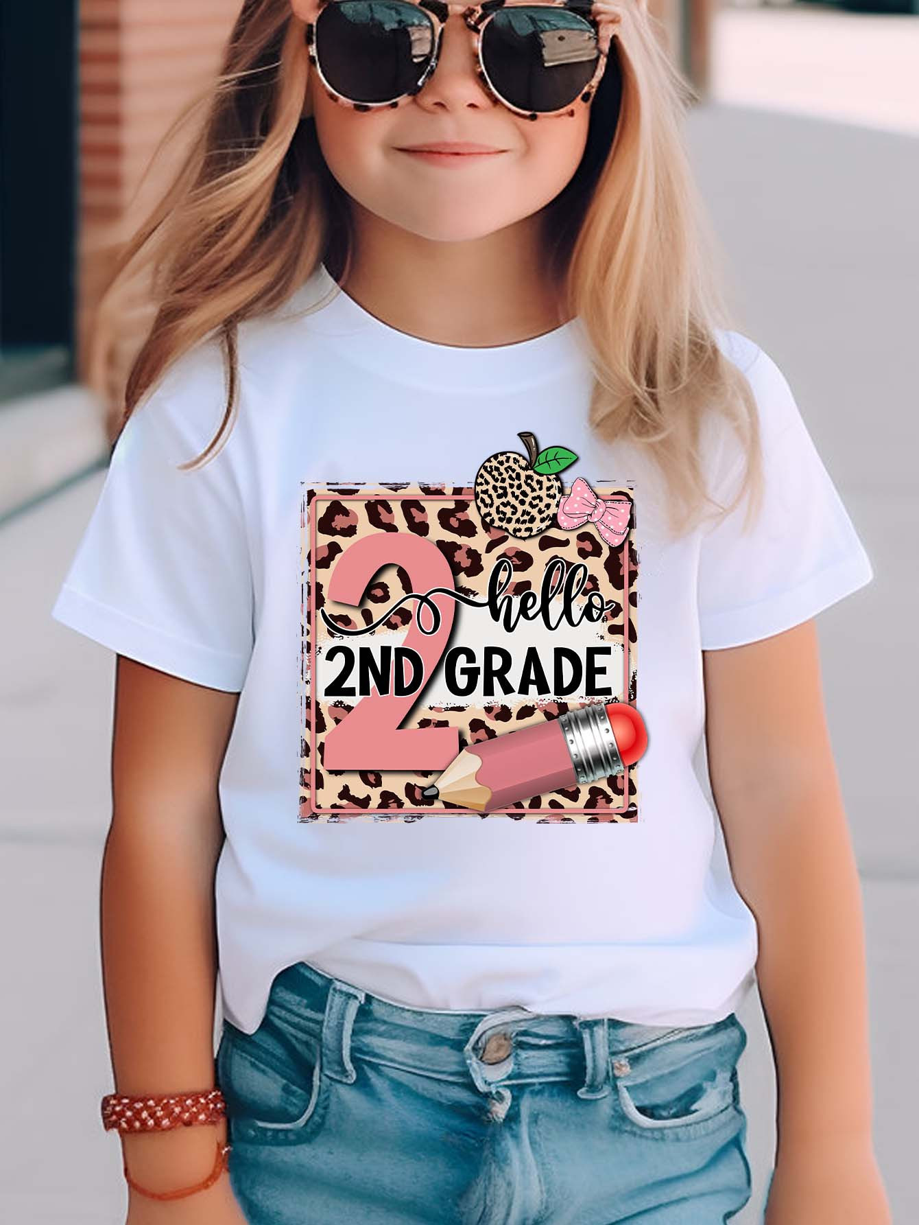 Girls Cute "hello 2nd Grade" Graphic Round Neck Short Sleeve - Temu | Temu Affiliate Program