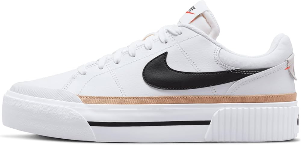 Amazon.com | Nike Women's Court Legacy Sneaker, White/Black/Hemp/Team Orange, 9.5 | Fashion Sneak... | Amazon (US)