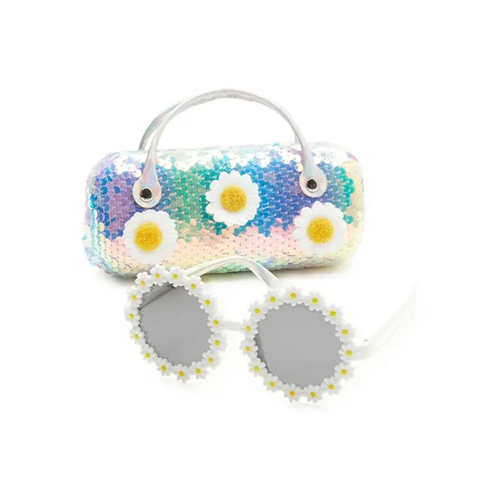 Wonder Nation Kids Daisy Sunglasses with Sequin Carrying Case | Walmart (US)