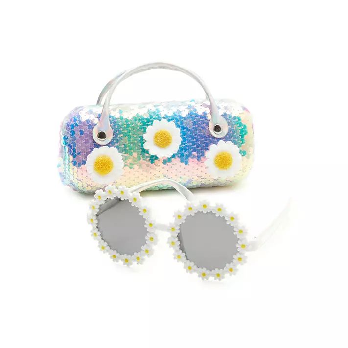 Wonder Nation Kids Daisy Sunglasses with Sequin Carrying Case | Walmart (US)