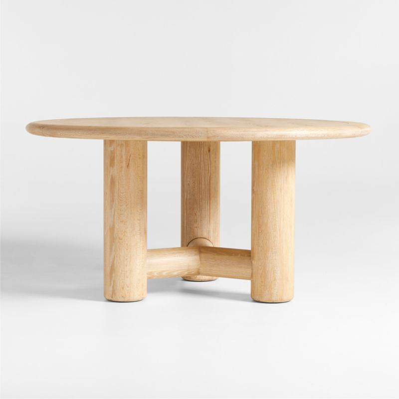 Henrik 60" Natural Oak Wood Round Dining Table + Reviews | Crate & Barrel | Crate & Barrel