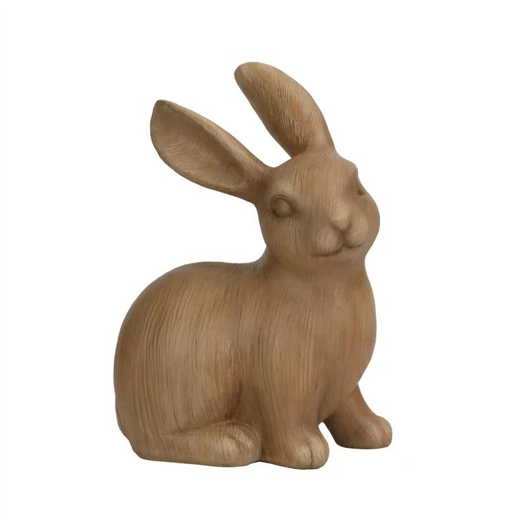 BHG Brown Outdoor Wood Bunny Garden Statue, 7.5 in L x 5 in W x 10.75 in H | Walmart (US)