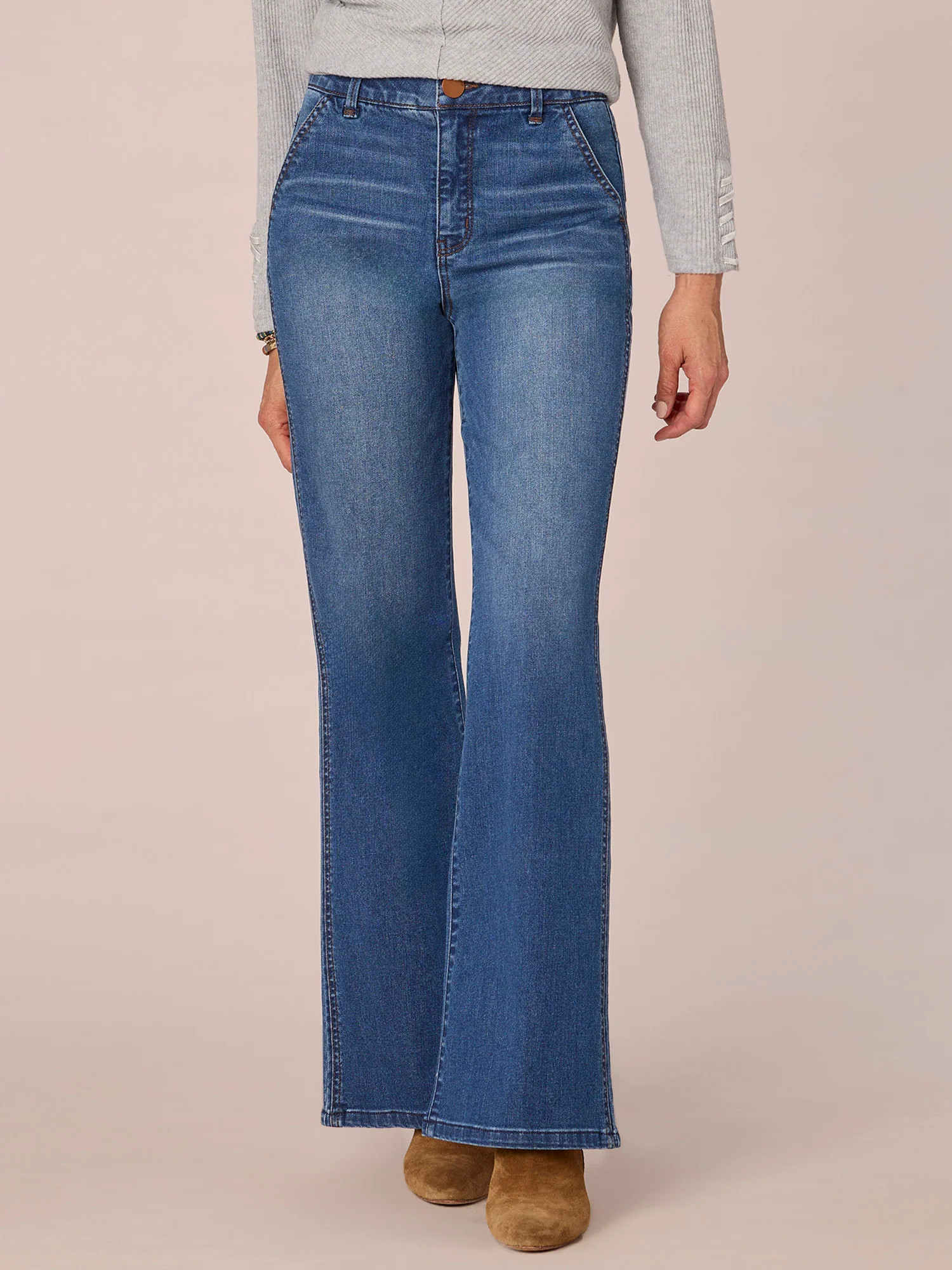 "Ab"solution® Skyrise Double Side Seam Trouser Detail Bootcut Jeans | Democracy Clothing