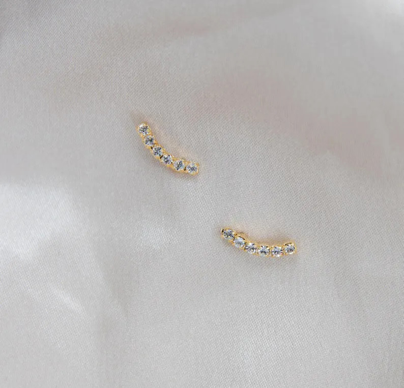 Crystal Earring Crawler, Bridal Party Wedding Gift *MADE TO ORDER - Etsy | Etsy (US)