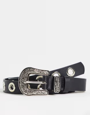 My Accessories western eyelet belt with silver hardware | ASOS (Global)