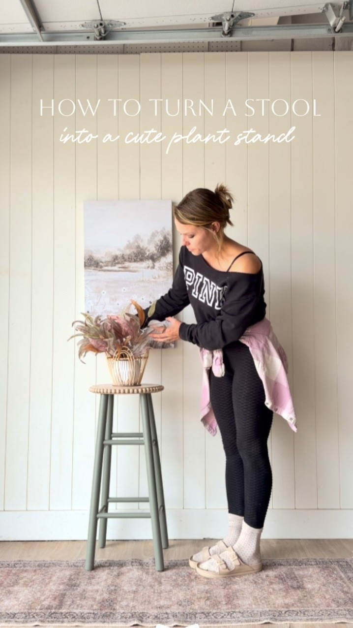 Turn a stool into a plant stand