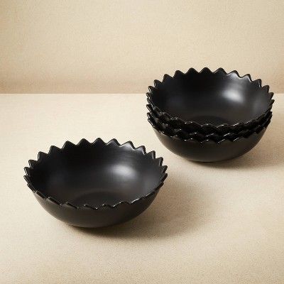 23oz 4pk Stoneware Pointed Sun Salad Bowls Black - Opalhouse™ designed with Jungalow™ | Target