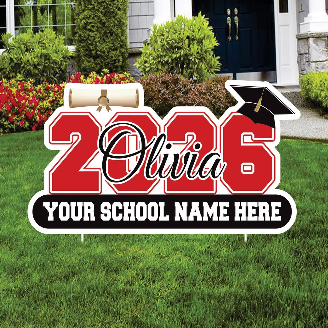 Personalized Graduation 2026 Yard Sign, Custom Name & School Name Yard Decor, Class of 2026 Outdo... | Etsy (Global)