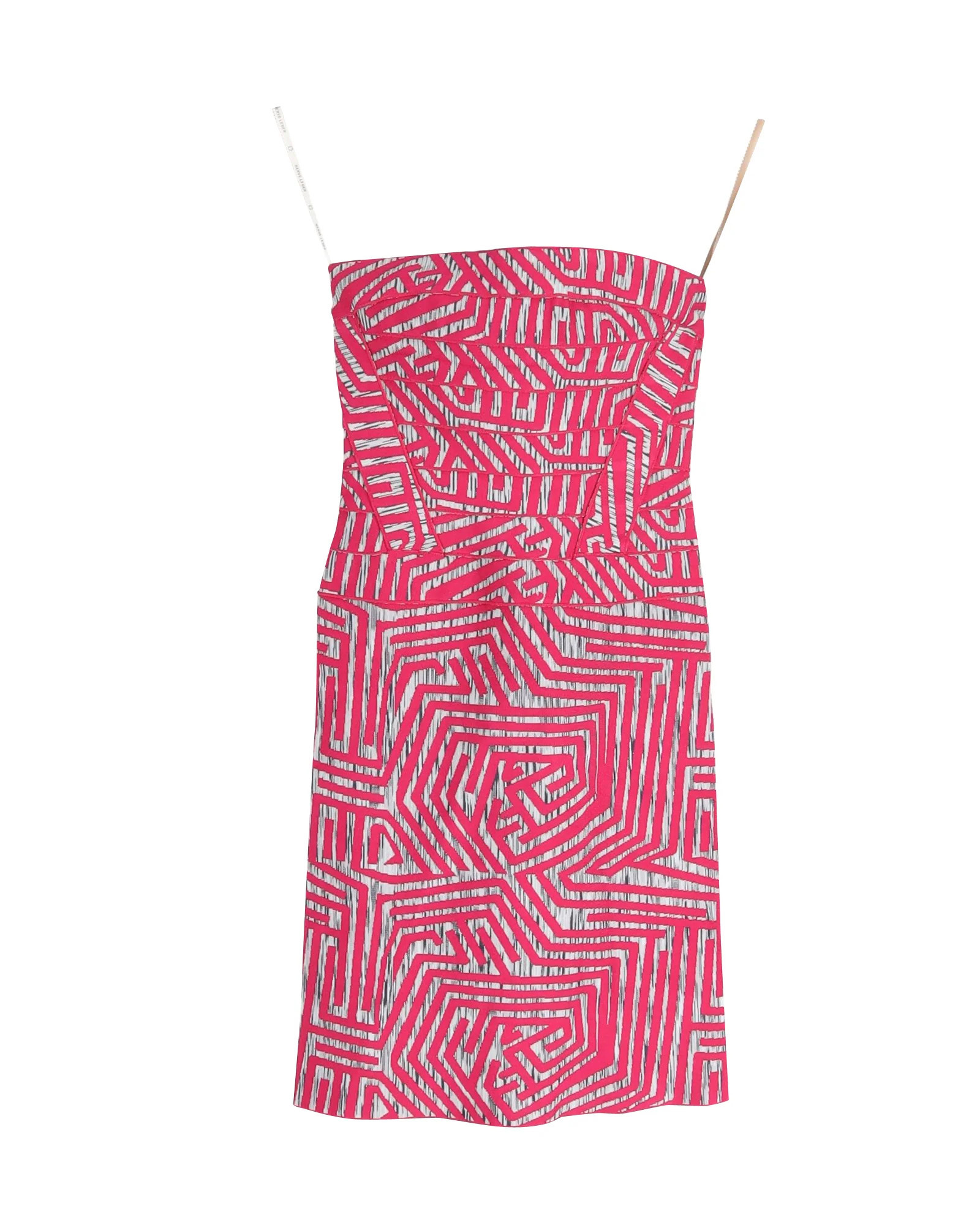 Herve Leger Bandage Printed Mini Dress in Pink Rayon | Shop Simon