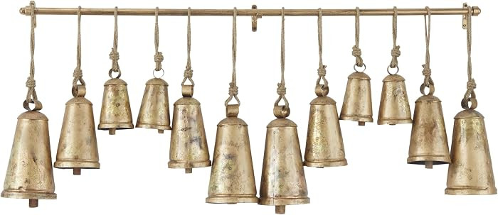 Deco 79 Metal Decorative Cow Bells, Cowbell 4" x 4" x 8", Bronze | Amazon (US)