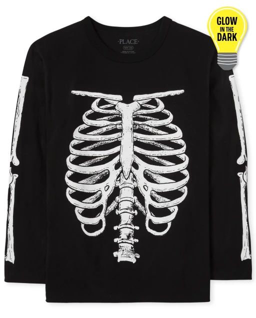 Boys Dad And Me Long Sleeve Glow In The Dark Halloween Skeleton Graphic Tee | The Children's Plac... | The Children's Place