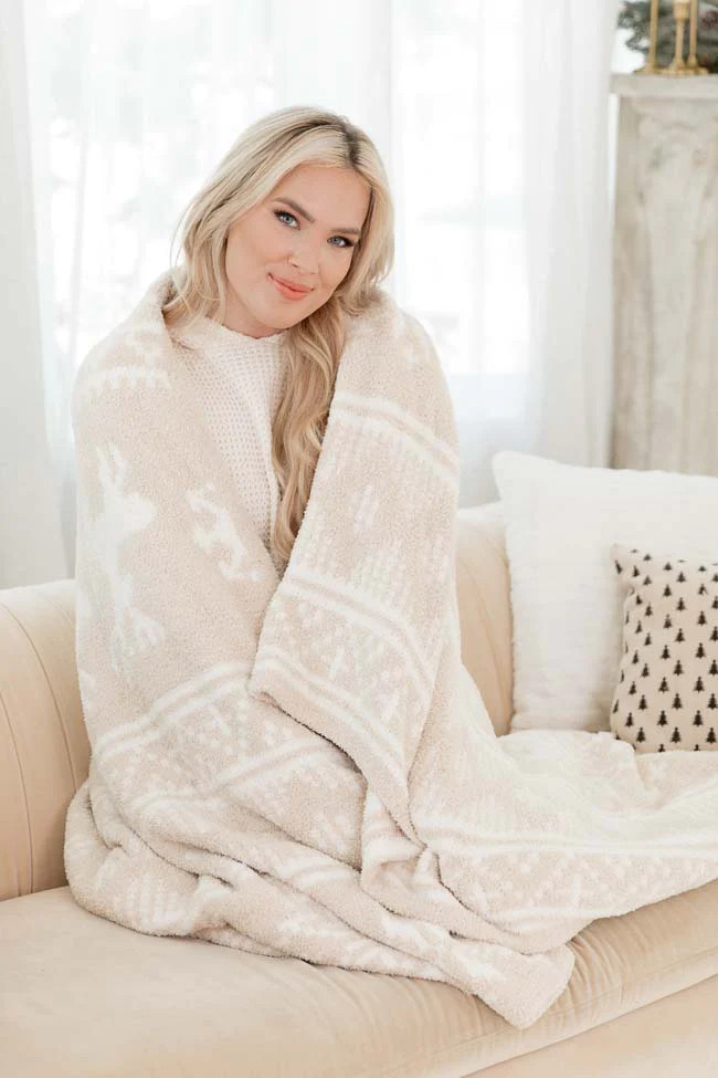 Make Me Believe Tan Fair Isle Blanket | Pink Lily