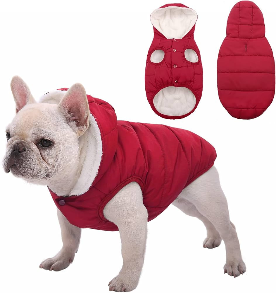 Fleece Hoodie, Windproof Waterproof Coat, Winter Warm Jacket, Cold Weather Pet Apparel Clothes Ve... | Amazon (US)
