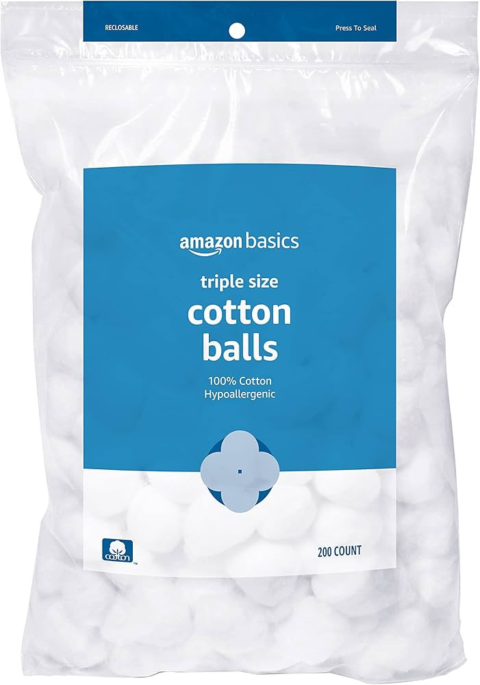 Amazon Basics Cotton Balls, 200ct, 1-Pack (Previously Solimo) | Amazon (US)