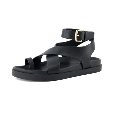 Cushionaire Entry Womens Ankle Wrap Molded Footbed Sandal with Adjustable Strap | Non-Slip Outsole | Womens Platform Sandals | Comfortable Summer Shoes | Wide Widths Available | Walmart (US)