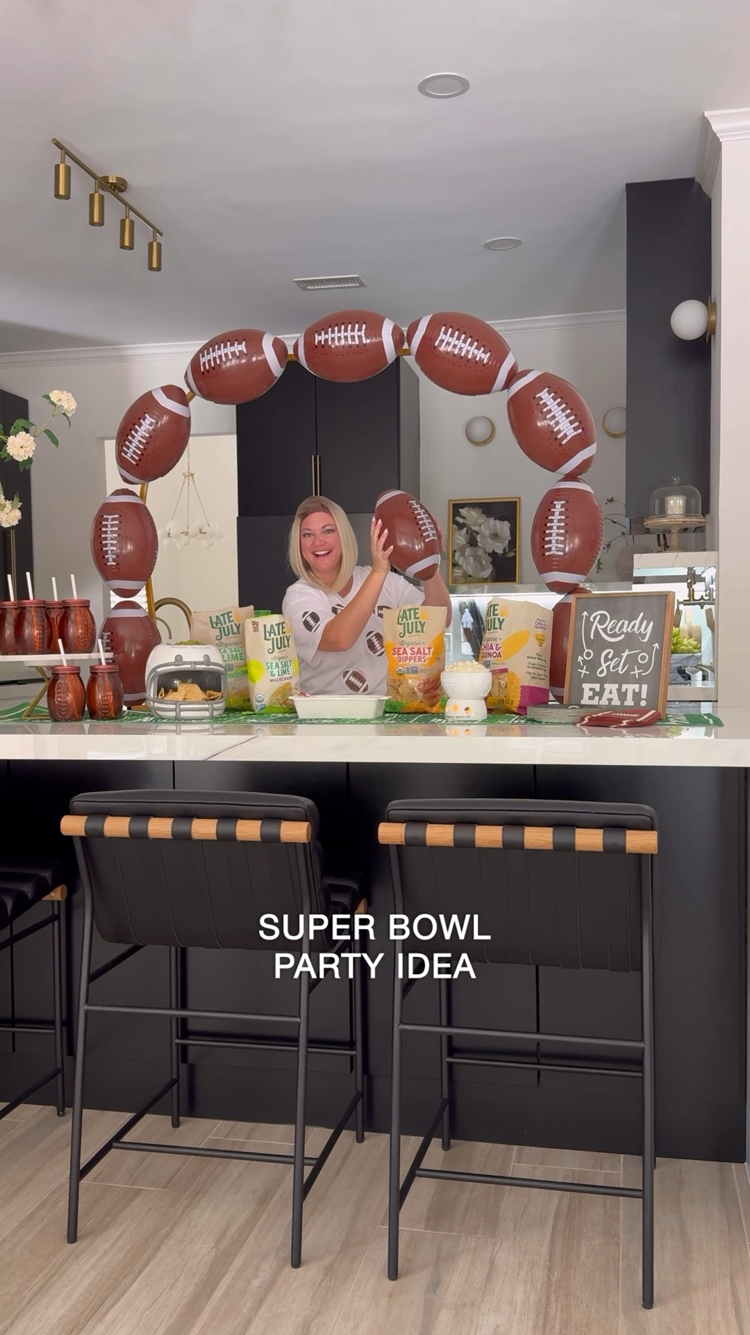 Easy game day decor with BIG impact 🏈✨
All you need is a backdrop arch, inflatable footballs, and packing tape. I shortened the arch, taped the footballs on, and now they can be reused again and again. Simple, affordable, and such a wow moment for any football party.

#LTKdayinmylife #LTKHome