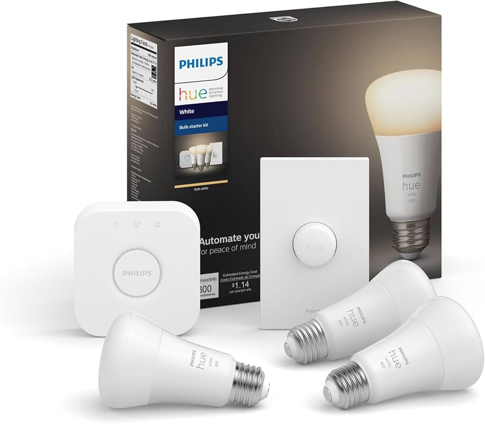 Philips Hue Smart Light Starter Kit Old Version - Includes (1) Bridge, (1) Smart Button and (3) S... | Amazon (US)