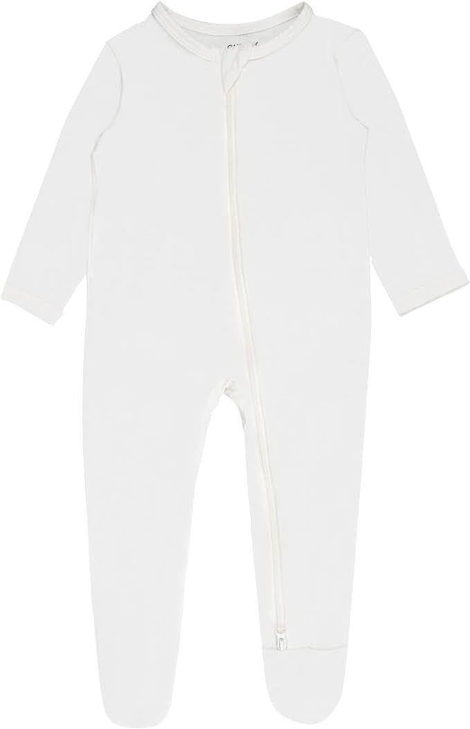 Bamboo Baby Footed Pajamas with Mitten Cuffs , Soft Long Sleeve Romper 0-12 Months | Amazon (US)