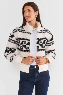 Ivory Sherpa Zip Up Jacket | Avara
