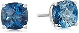 Amazon Collection 925 Sterling Silver 6mm Cushion Cut Gemstone Stud Earrings for Women with Butte... | Amazon (US)