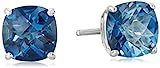 Amazon Collection 925 Sterling Silver 6mm Cushion Cut Gemstone Stud Earrings for Women with Butte... | Amazon (US)