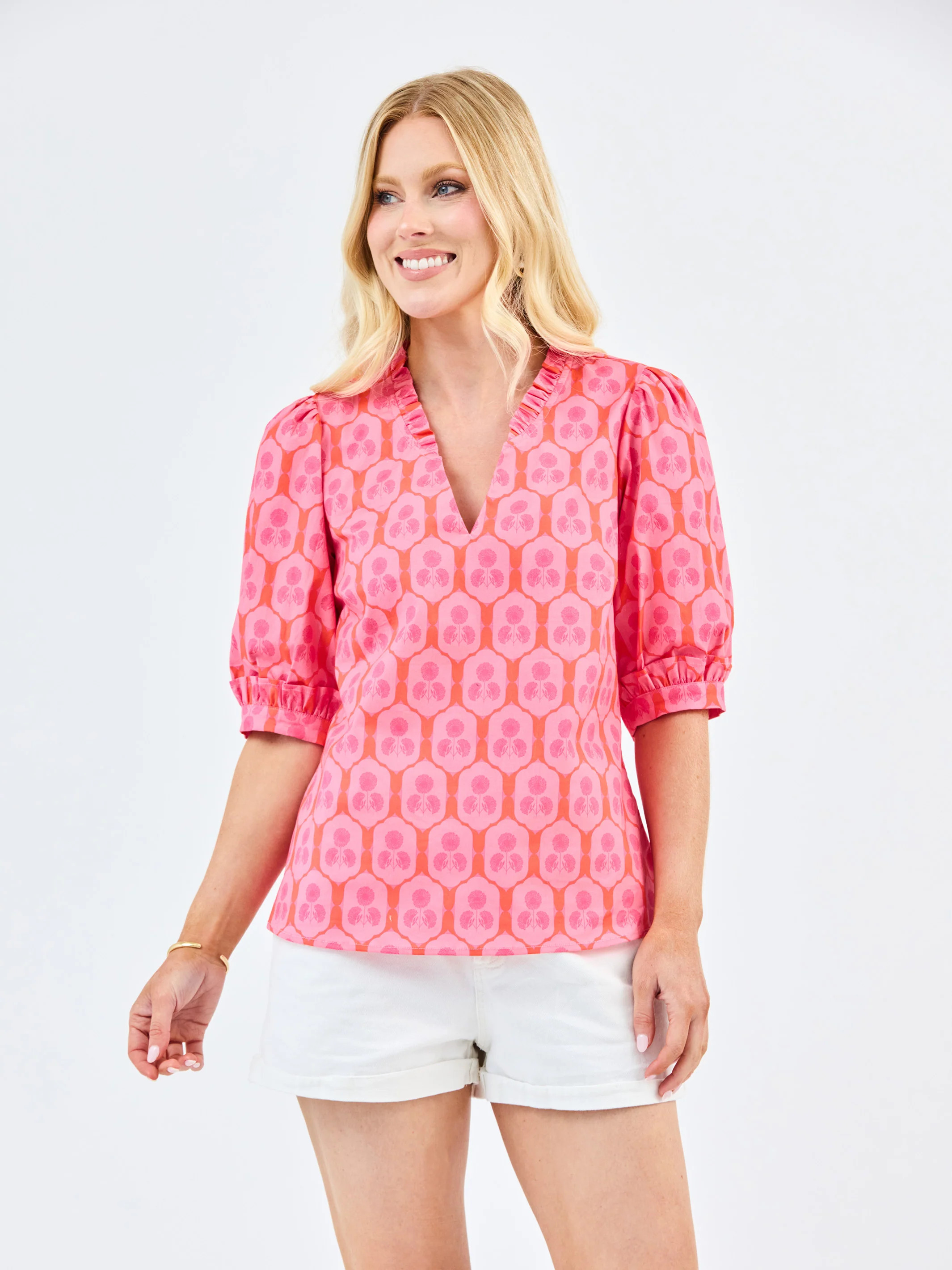 Colette Top | Rosette Charm Pink | Mary Square