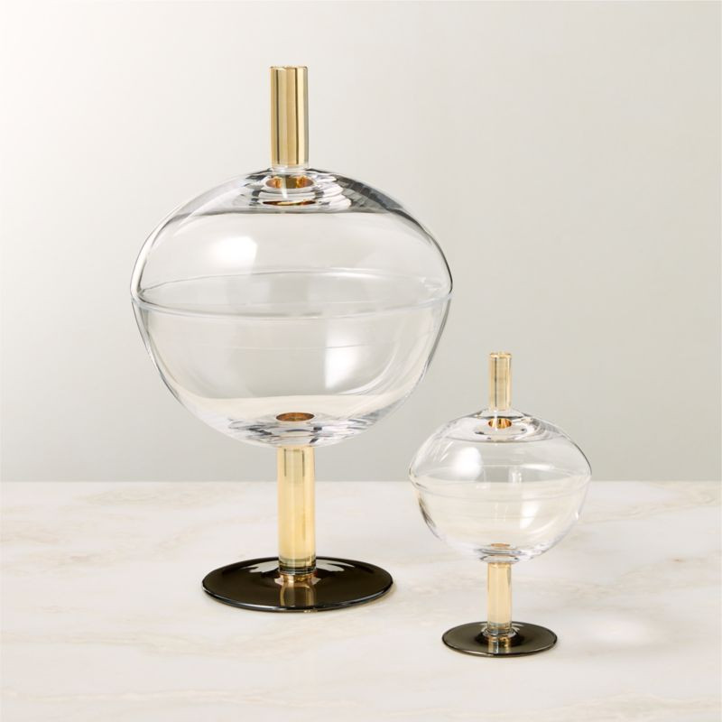 Gianna Glass Dishes with Lids Set of 2 + Reviews | CB2 | CB2